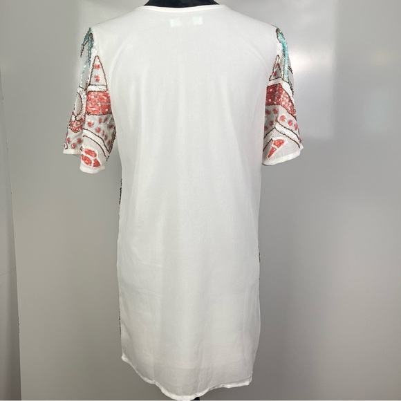 Karlie Sequin Boho Multicolor Patterned Shift Dress - Picture 6 of 9